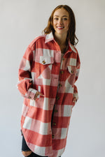 The Shorewood Plaid Duster Coat in Brick