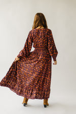 The Barcelona Patterned Maxi Dress in Midnight Jewel