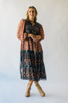 The Damron Patterned Midi Dress in Black
