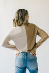 The Stratten Colorblock Sweater in Camel + Cream