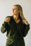 The Winona V-Neck Button-Down Sweater in Olive