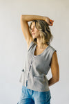 The Tilton Button-Down Vest in Heather Grey