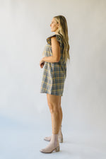 The Sorento Ruffle Detail Dress in Green Plaid