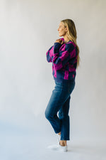 The Cortland Checkered Sweater in Navy + Purple