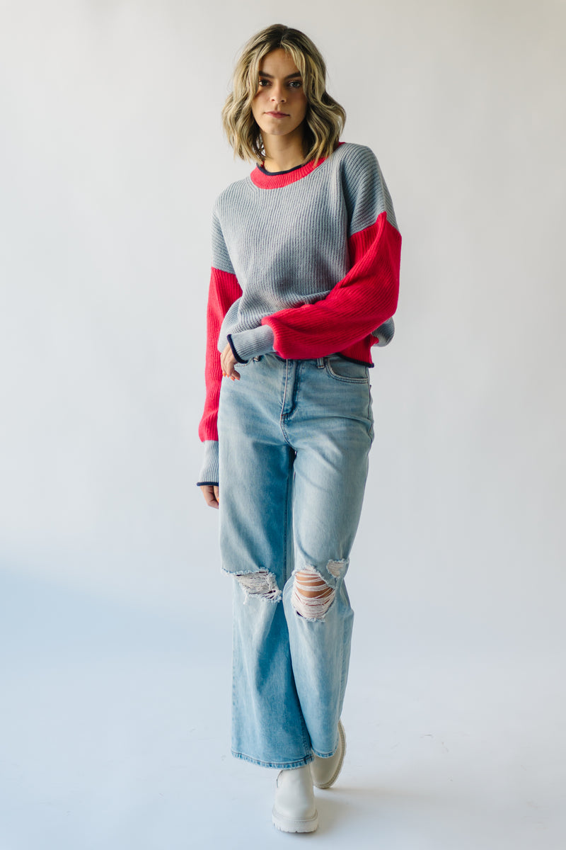 The Cornell Ribbed Knit Sweater in Light Blue