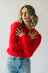 The Elburn Textured Crew Neck Sweater in Red