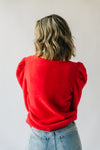 The Elburn Textured Crew Neck Sweater in Red