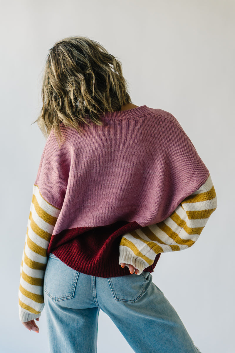 The Vineyard Colorblock Sweater in Pink Multi