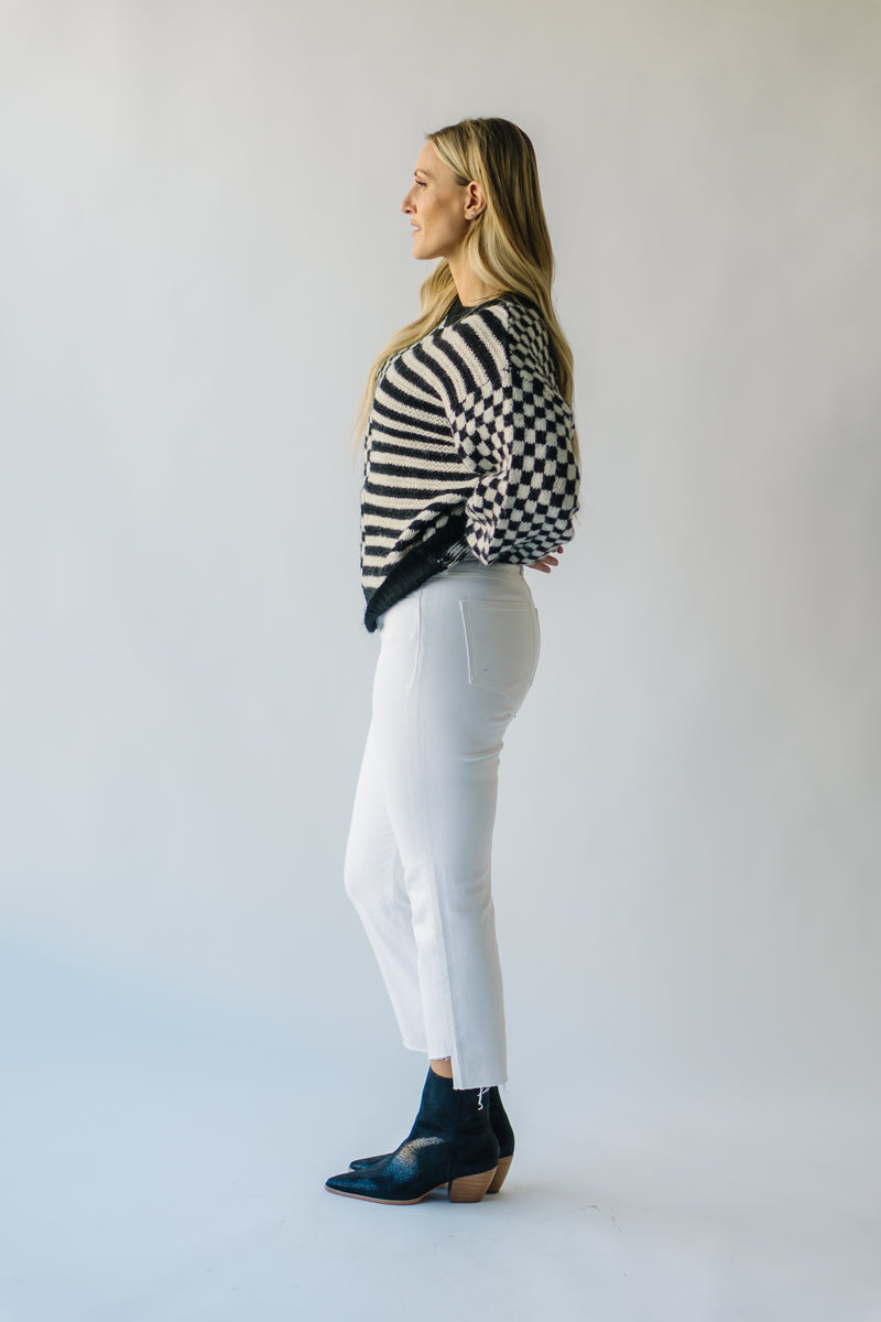The Bradshaw Checkered Sweater in Black
