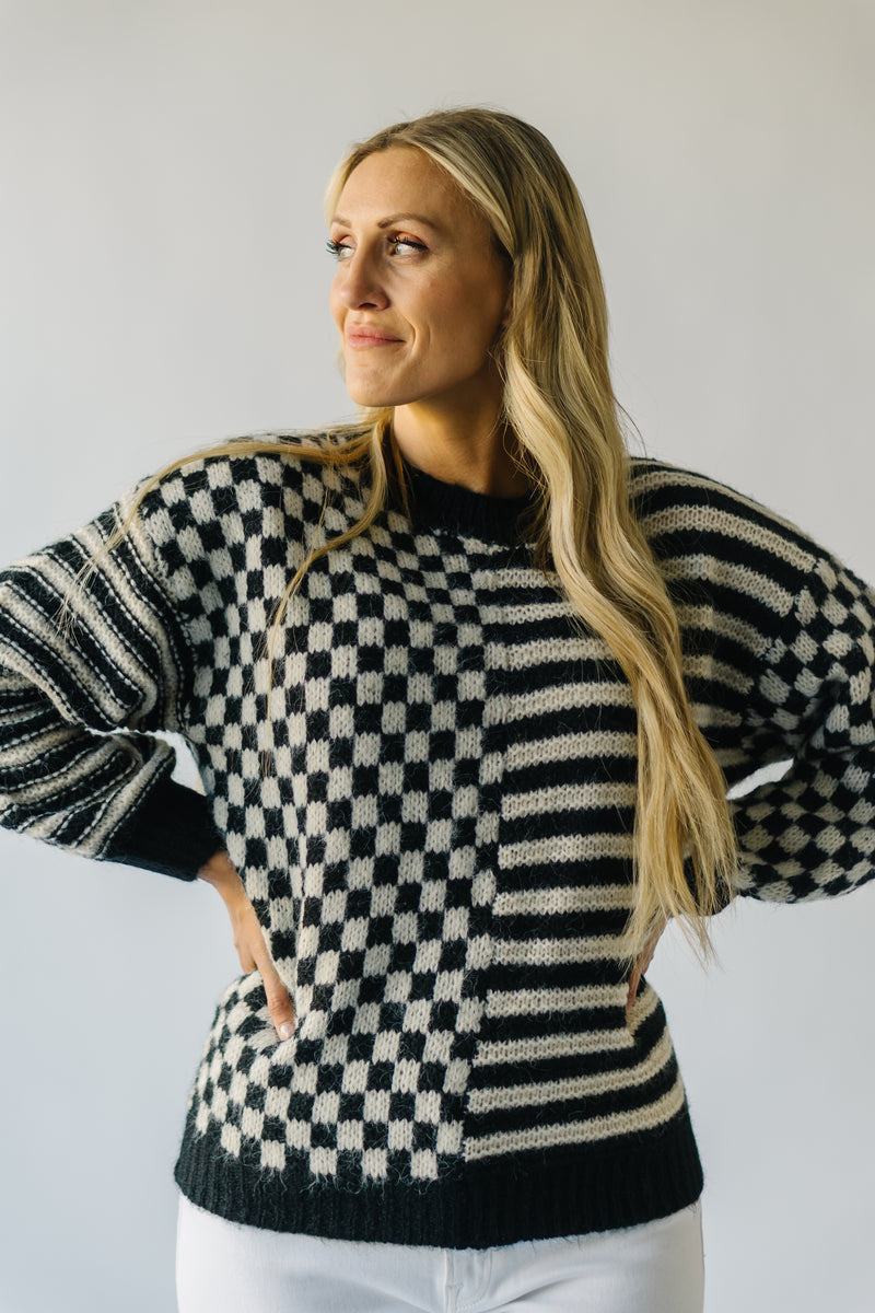 The Bradshaw Checkered Sweater in Black