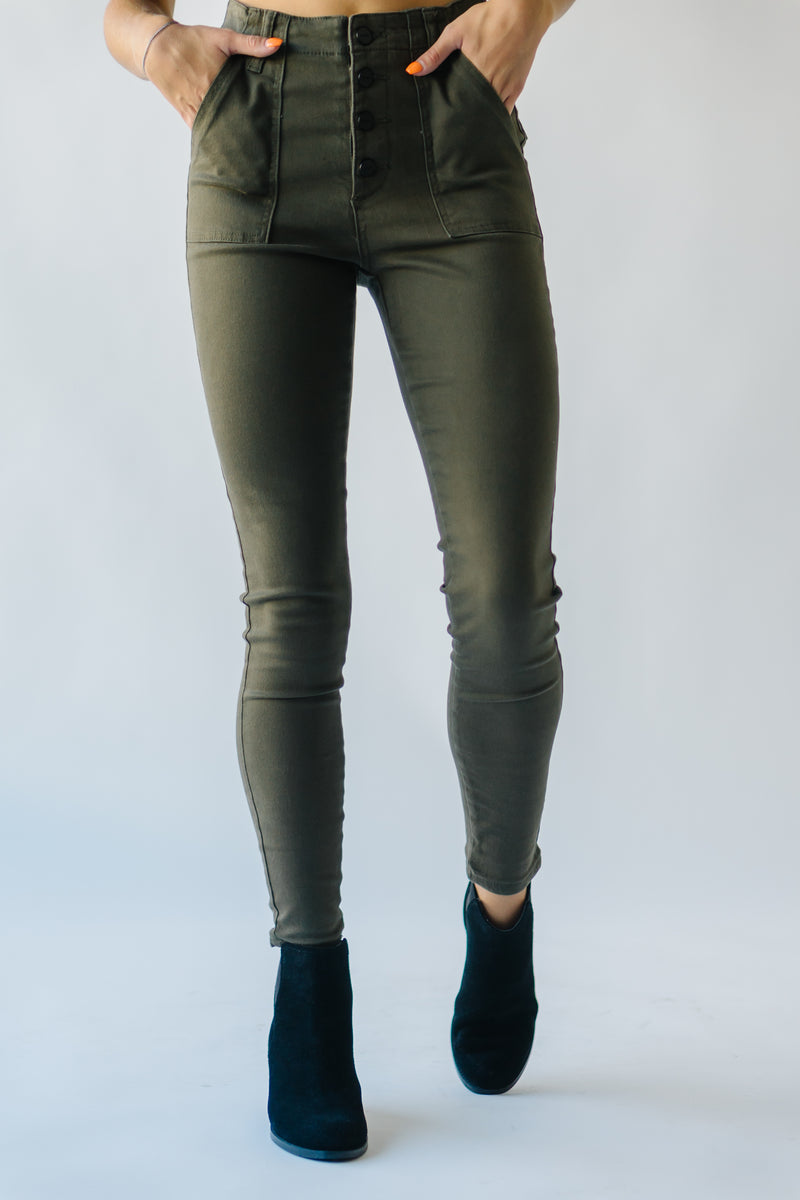 The Balto High Rise Skinny Jean in Olive