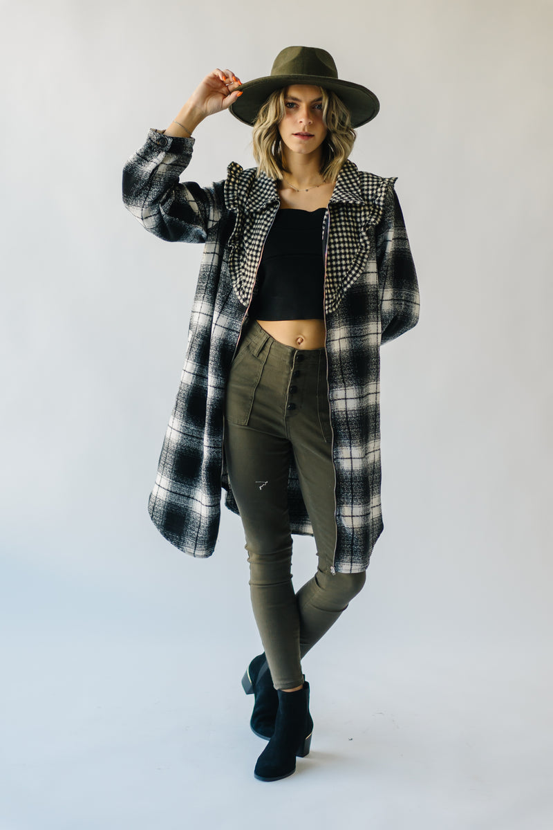 The Emden Checkered Contrast Jacket in Black