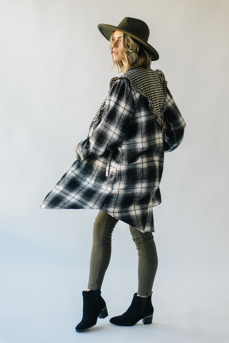 The Emden Checkered Contrast Jacket in Black