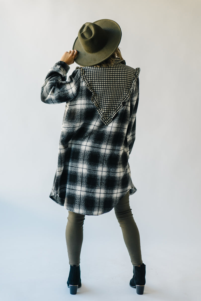 The Emden Checkered Contrast Jacket in Black