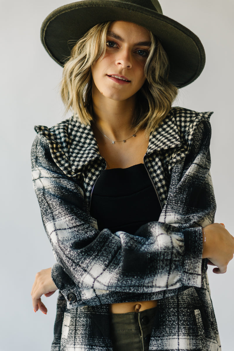 The Emden Checkered Contrast Jacket in Black
