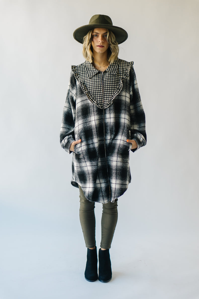 The Emden Checkered Contrast Jacket in Black