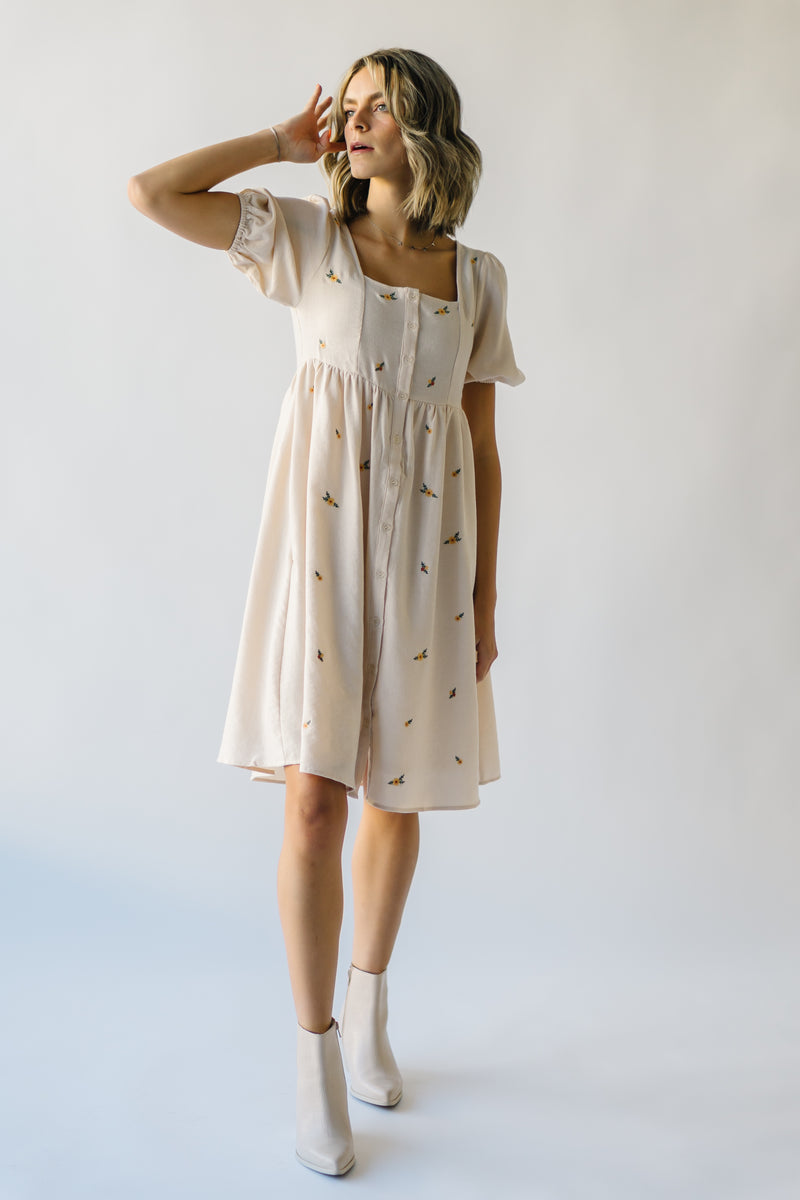 The Pater Embroidered Detail Dress in Cream