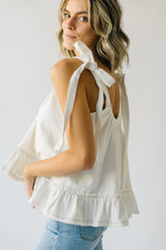 The Menan Denim Tie Detail Blouse in Off White