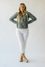 The Burnham Button-Down Sweater in Dusty Sage