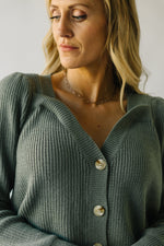The Burnham Button-Down Sweater in Dusty Sage
