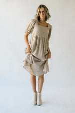 The Hinwood Floral Embroidered Dress in Oat Linen