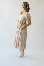 The Hinwood Floral Embroidered Dress in Oat Linen
