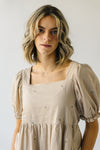 The Hinwood Floral Embroidered Dress in Oat Linen