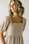 The Hinwood Floral Embroidered Dress in Oat Linen