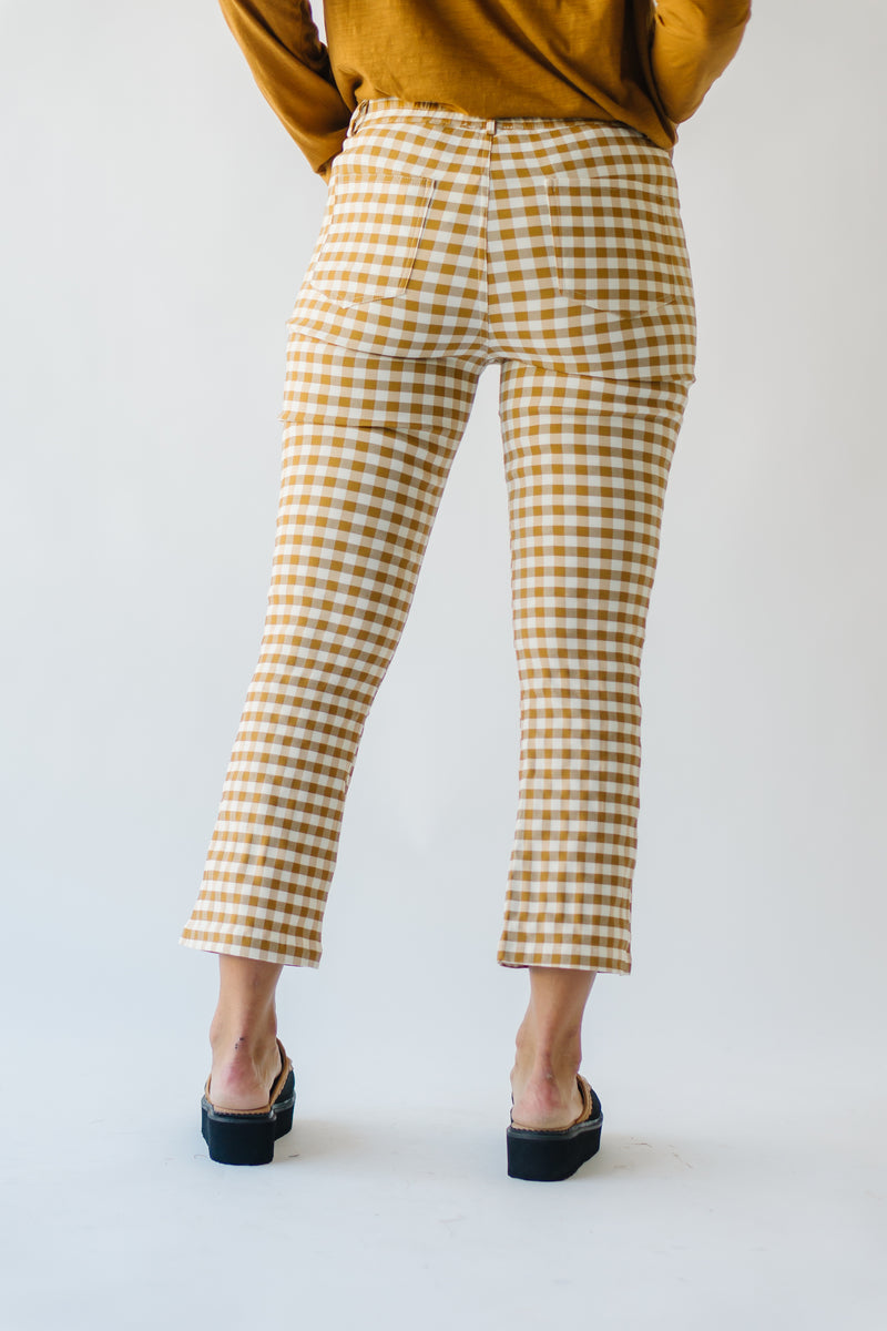 The Begonia Checkered Straight Leg Pant in Mustard