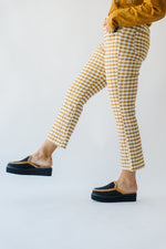 The Begonia Checkered Straight Leg Pant in Mustard