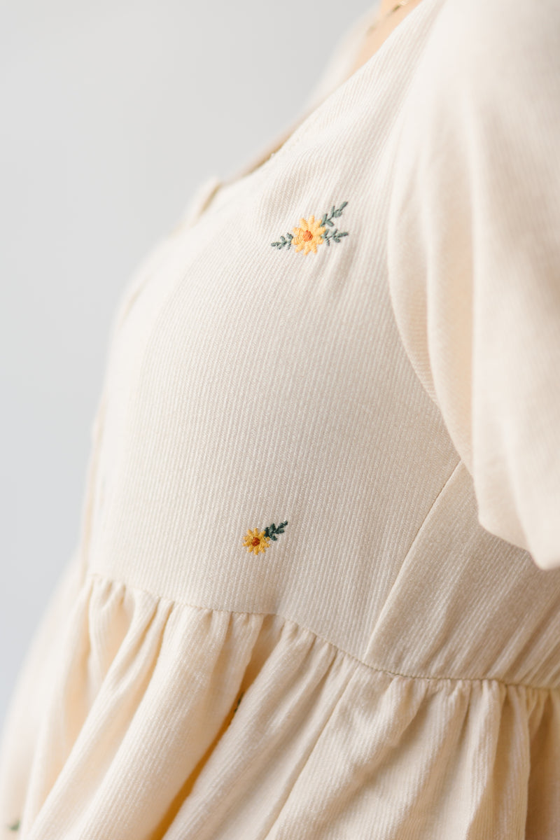 The Pater Embroidered Detail Dress in Cream