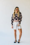 The Shyla Checkered Sweater in Beige + Black