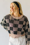 The Shyla Checkered Sweater in Beige + Black