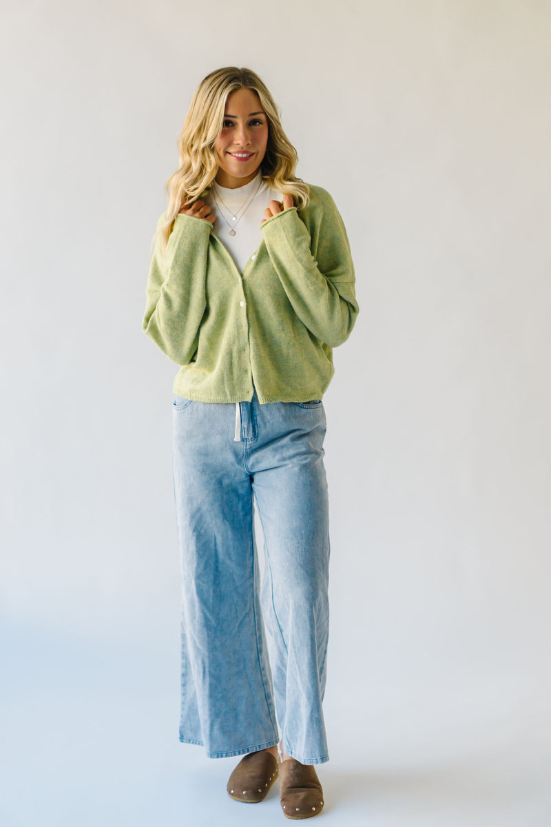 The Riggs Button-Down Sweater in Lemongrass