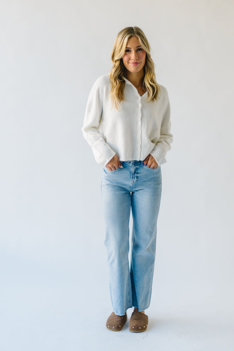 The Haslum High Rise Wide Leg Jean in Ciel Blue