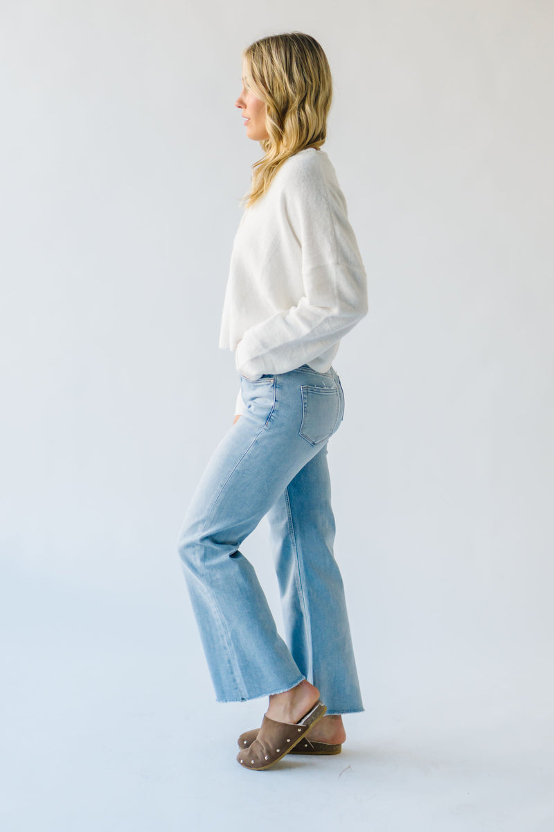 The Haslum High Rise Wide Leg Jean in Ciel Blue