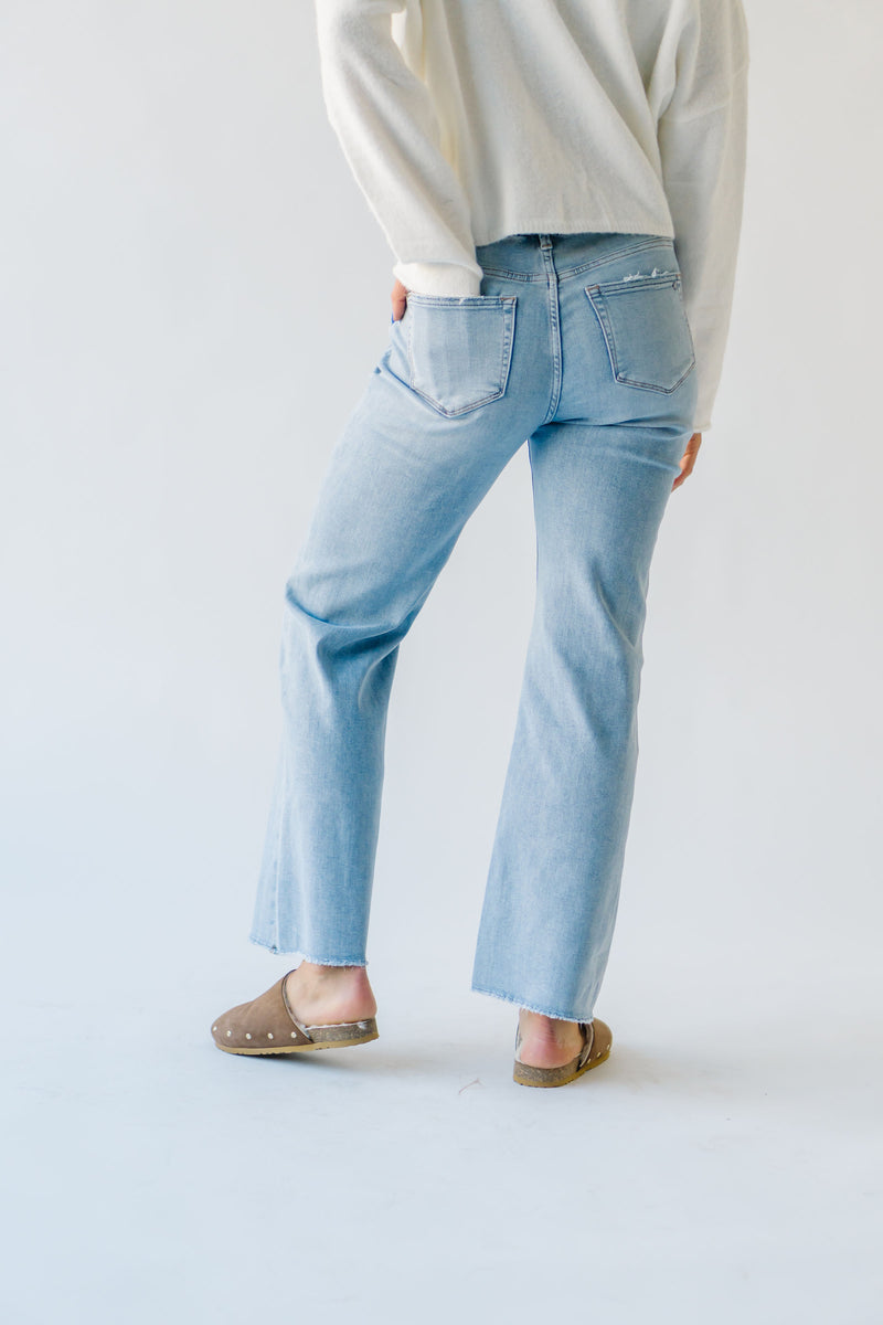 The Haslum High Rise Wide Leg Jean in Ciel Blue