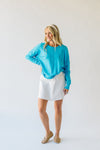 The Tackett Basic Crew Sweater in Teal Blue