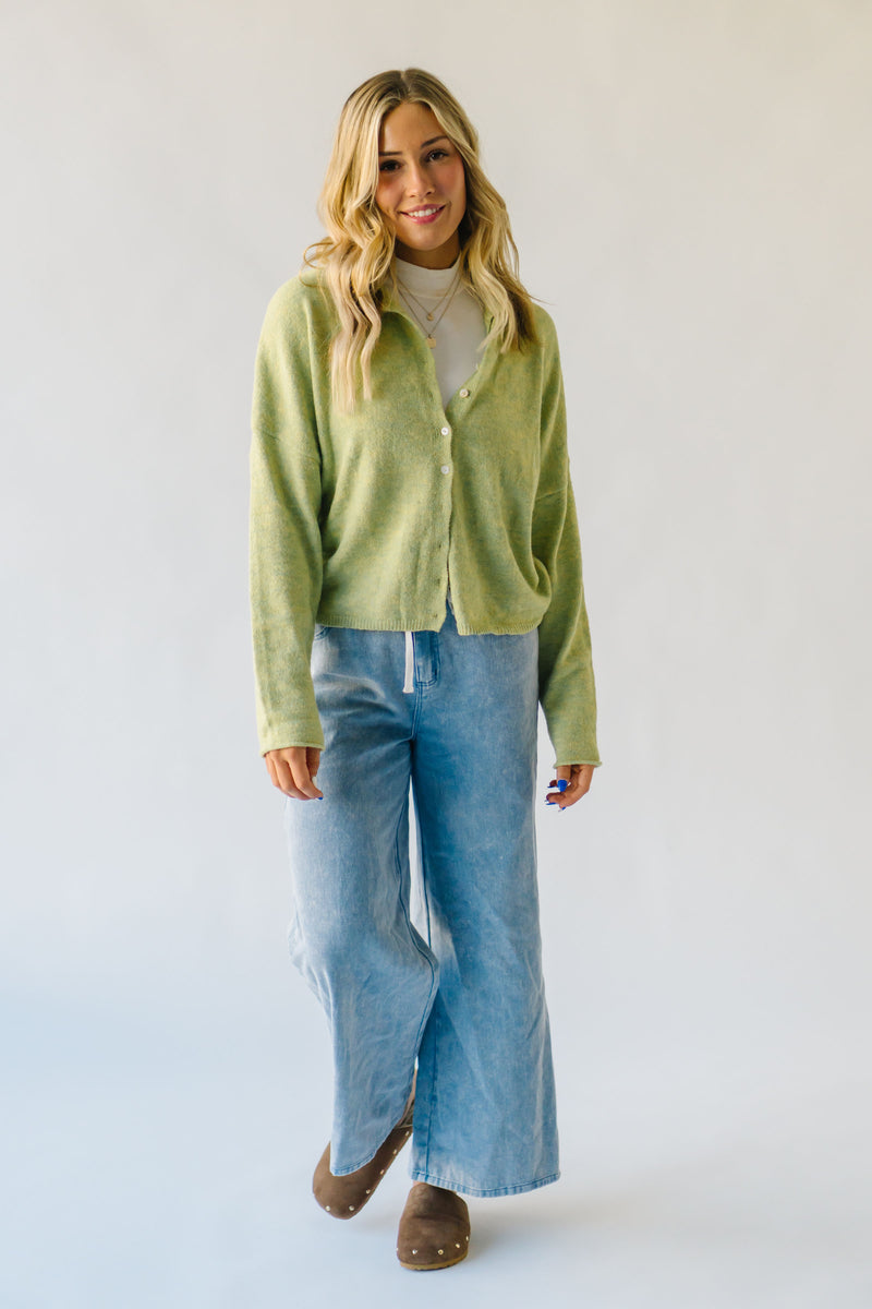 The Riggs Button-Down Sweater in Lemongrass