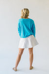 The Tackett Basic Crew Sweater in Teal Blue