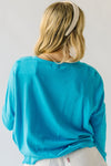 The Tackett Basic Crew Sweater in Teal Blue