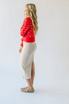 The Rowda Scalloped Detail Sweater in Red