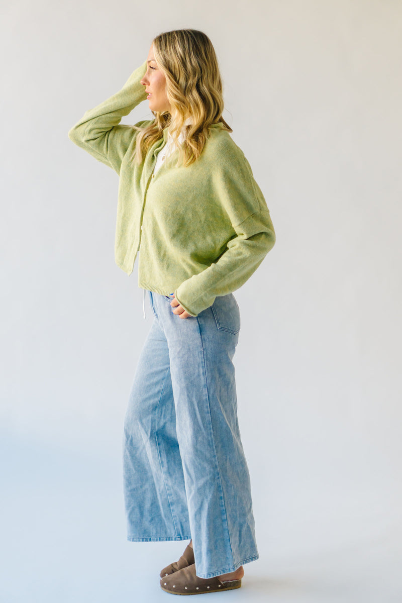 The Riggs Button-Down Sweater in Lemongrass