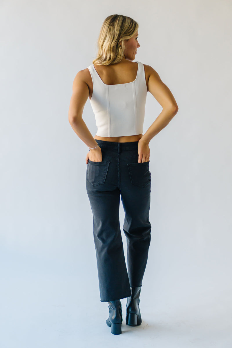 The Jernigan Wide Leg Crop Jean in Charcoal