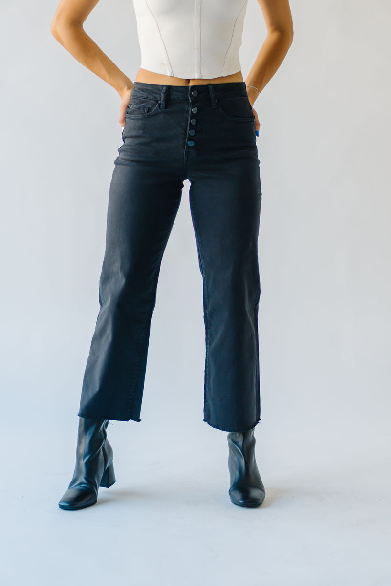 The Jernigan Wide Leg Crop Jean in Charcoal