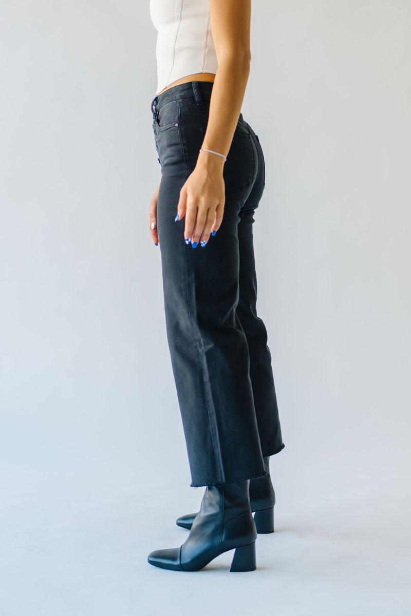 The Jernigan Wide Leg Crop Jean in Charcoal