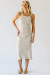 The Aplin Ribbed Tank Midi Dress in Natural