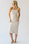 The Aplin Ribbed Tank Midi Dress in Natural