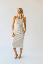 The Aplin Ribbed Tank Midi Dress in Natural