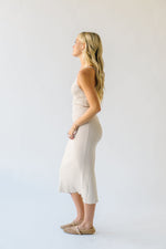 The Aplin Ribbed Tank Midi Dress in Natural